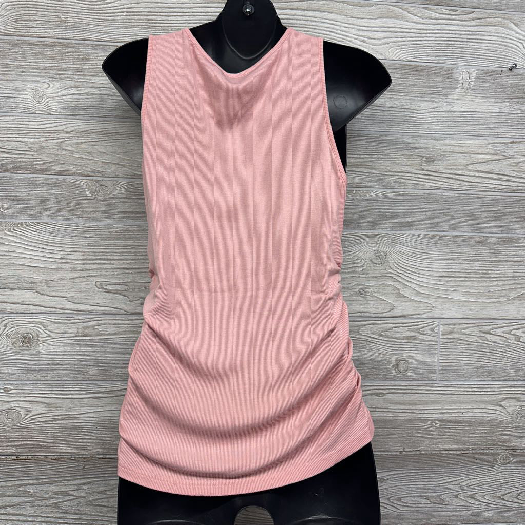 Ribbed Ruched Henley Tank Top XL