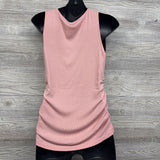 Ribbed Ruched Henley Tank Top XL