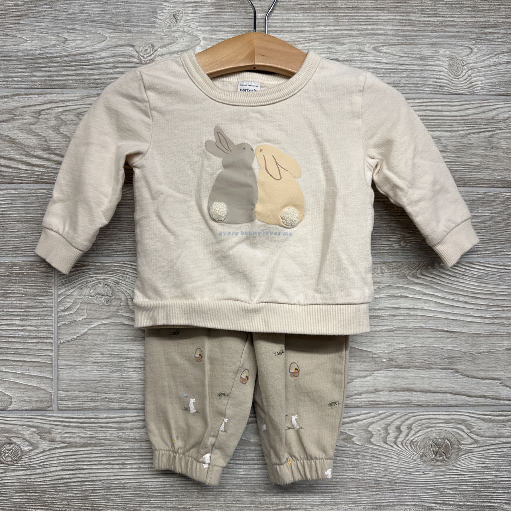 Crewneck Bunnies & French Terry Pants Easter Baskets 6M