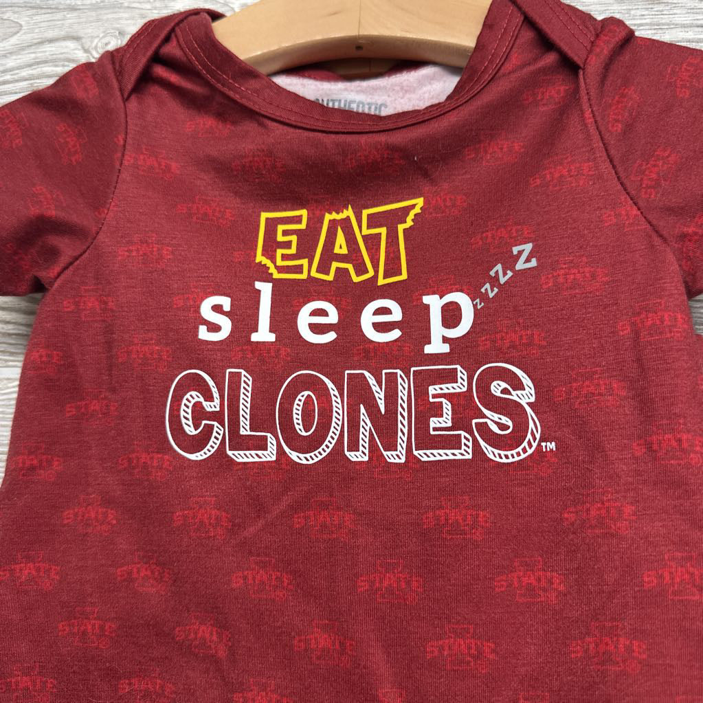 Bodysuit Eat Sleep Clones & Harem Shorts ISU 3-6M