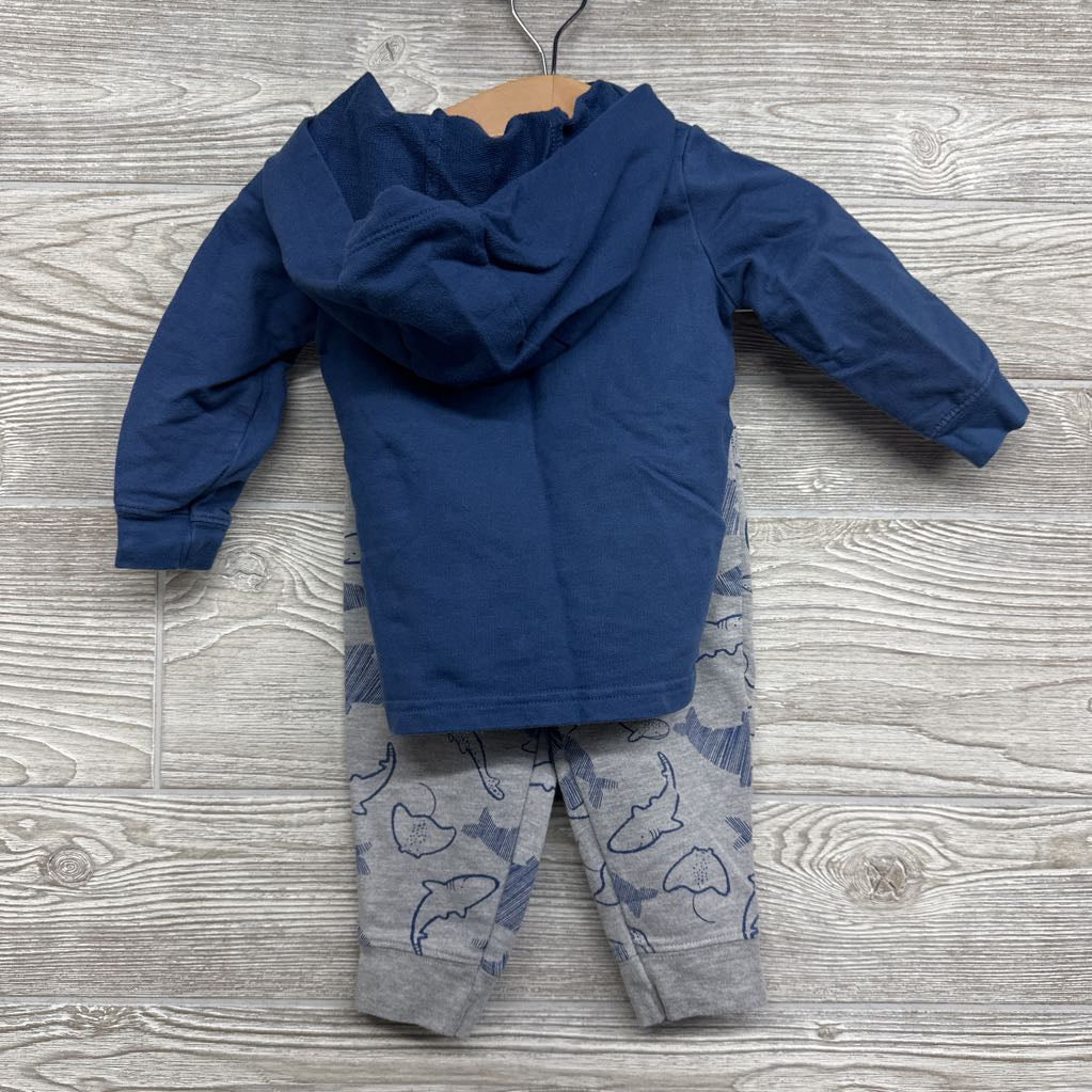 Henley Hoodie & French Terry Joggers Sharks 12M *