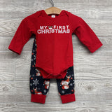 LS Bodysuit My First Christmas & Joggers Santa Reindeer 6-9M