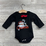 LS Bodysuit My First Christmas, Suspender Pants Buffalo Plaid W/ Hat 6M