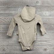 LS Ribbed Bodysuit Birds & Bummies W/ Bandana Bib 12M