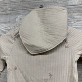 LS Ribbed Bodysuit Birds & Bummies W/ Bandana Bib 12M