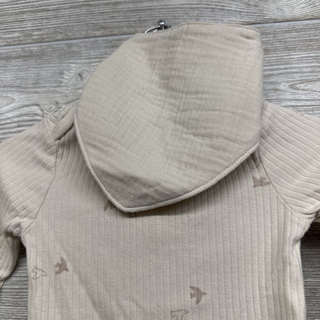 LS Ribbed Bodysuit Birds & Bummies W/ Bandana Bib 12M
