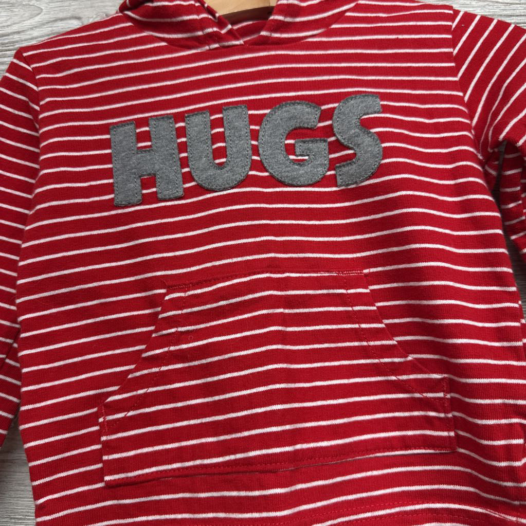LS Shirt W/ Hood Stripes Hugs & French Terry Joggers 12M