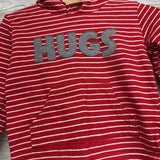 LS Shirt W/ Hood Stripes Hugs & French Terry Joggers 12M