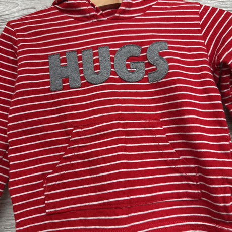LS Shirt W/ Hood Stripes Hugs & French Terry Joggers 12M