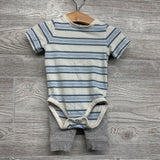 Bodysuit Stripes ,Henley Hoodie & Jogger Sweatpants 3-6M