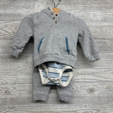 Bodysuit Stripes ,Henley Hoodie & Jogger Sweatpants 3-6M