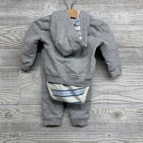 Bodysuit Stripes ,Henley Hoodie & Jogger Sweatpants 3-6M