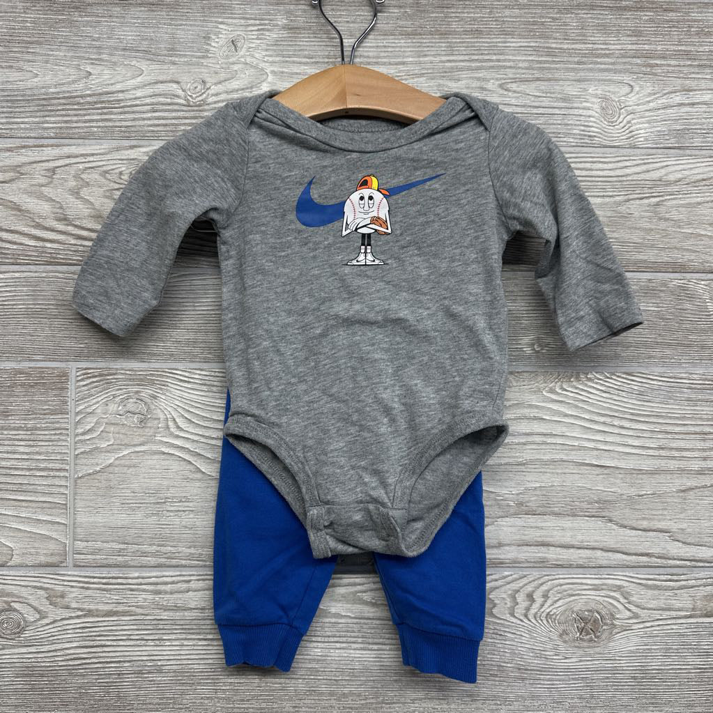 LS Bodysuit Baseball Swoosh & French Terry Joggers Swoosh 6M