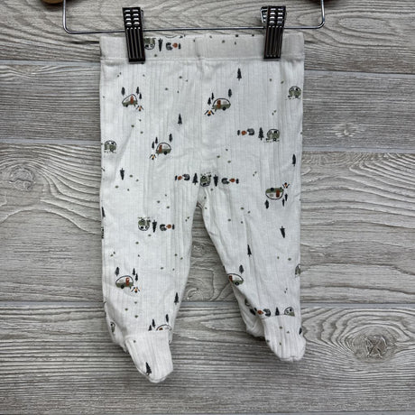 LS Ribbed Snap Shirt & Footed Pants W/ Hat Campers Trees 0-3M