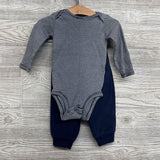 Fleece Vest Dinosaurs, LS Bodysuit Stripes & Fleece Joggers 12M