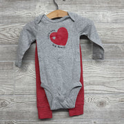 LS Bodysuit Little One Big Heart & Pants Stripes 9M