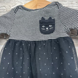 LS Tutu Dress Cat Stripes NB