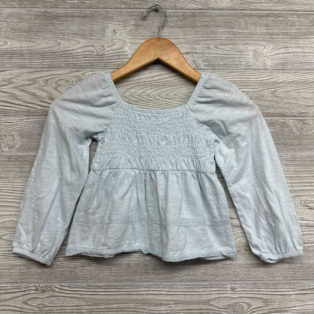 LS Off Shoulder Shirt Macrame Trim 6-7