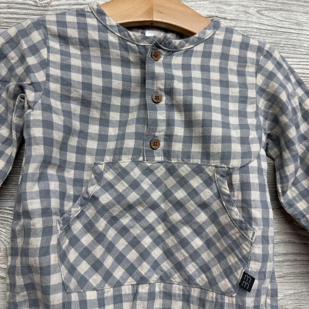 LS Gingham Bubble Romper 18M
