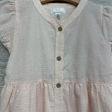 Seersucker Button Up Shirt Lace Trim Sleeves 6
