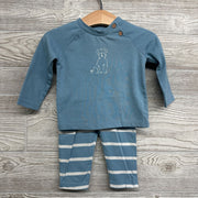 Raglan Shirt Dog & Striped Pants 6-9M
