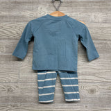 Raglan Shirt Dog & Striped Pants 6-9M
