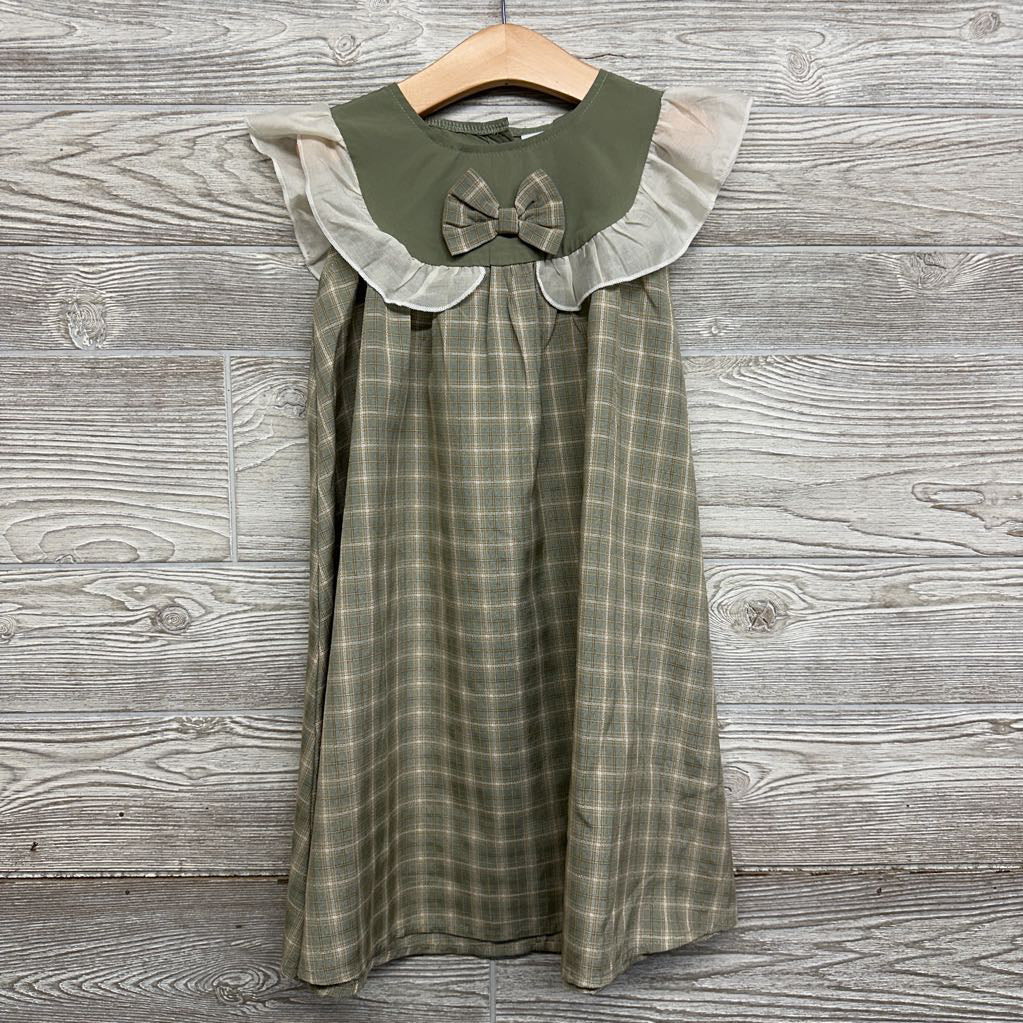 Plaid Flutter Sleeve Dress Bows 5