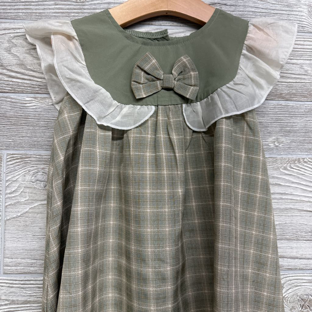 Plaid Flutter Sleeve Dress Bows 5