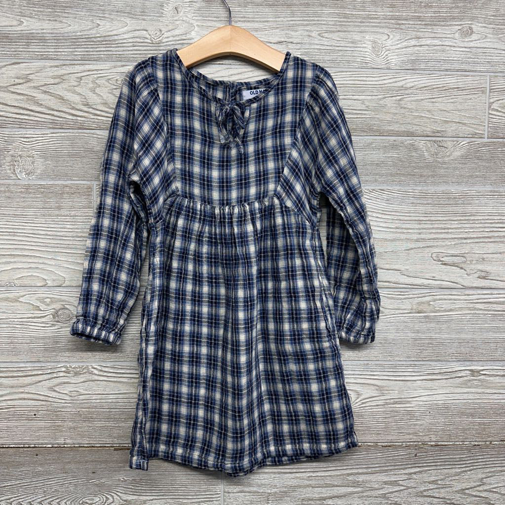 LS Plaid Gauze Dress 6-7