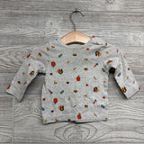 Waffle Knit Overalls & LS Shirt Turkeys 6M