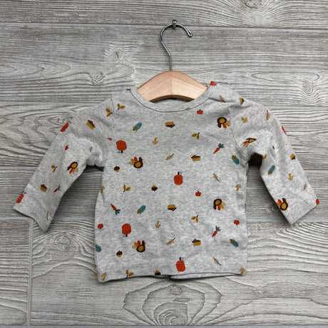 Waffle Knit Overalls & LS Shirt Turkeys 6M