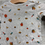 Waffle Knit Overalls & LS Shirt Turkeys 6M