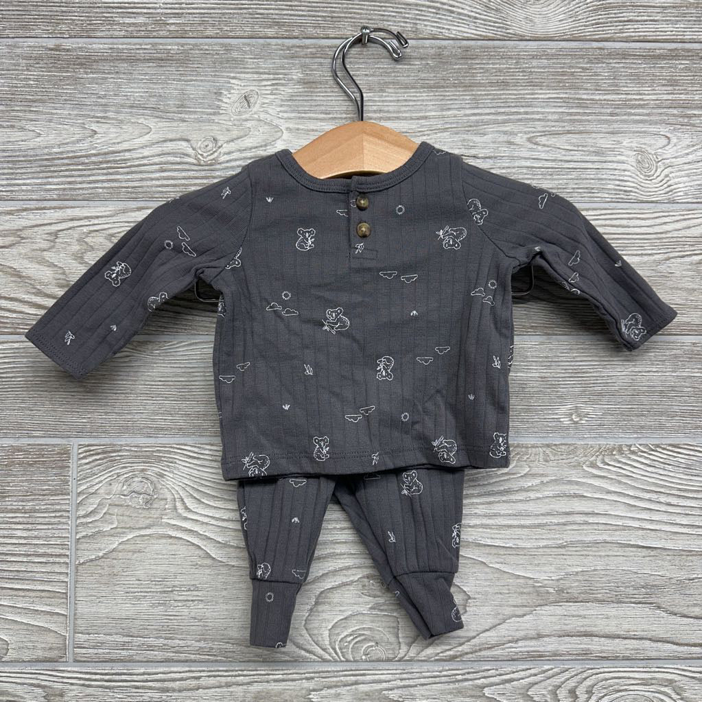 Ribbed Henley Shirt & Pants Koala Bears & Clouds NB