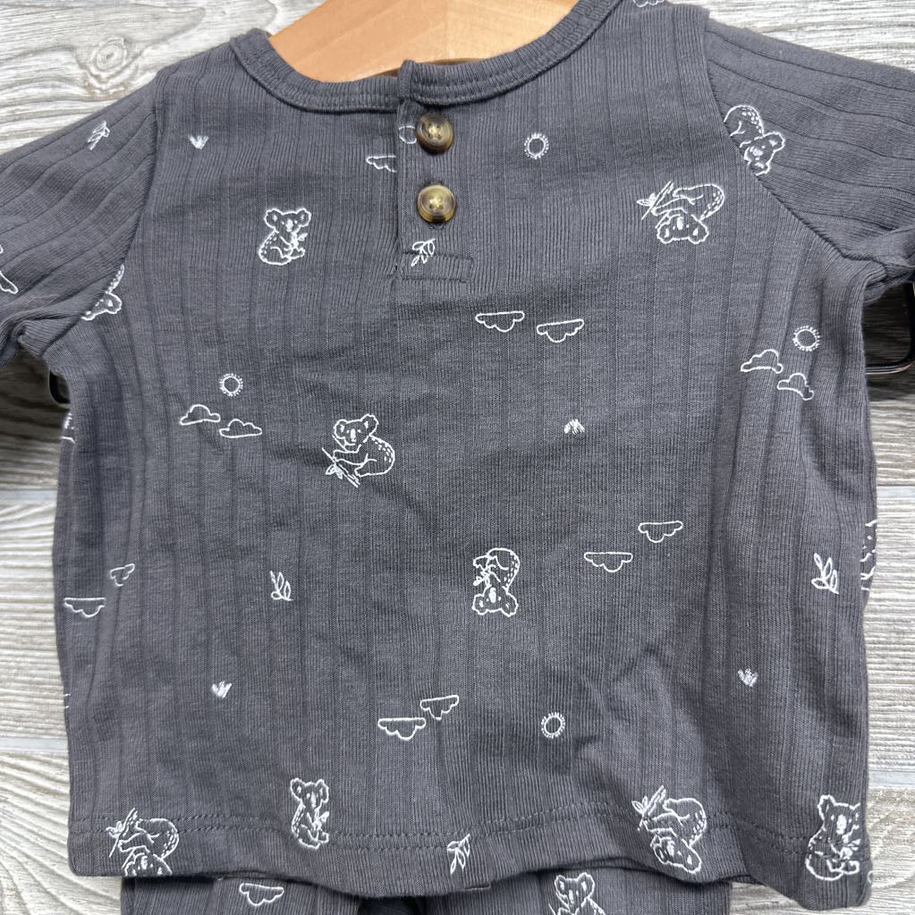 Ribbed Henley Shirt & Pants Koala Bears & Clouds NB