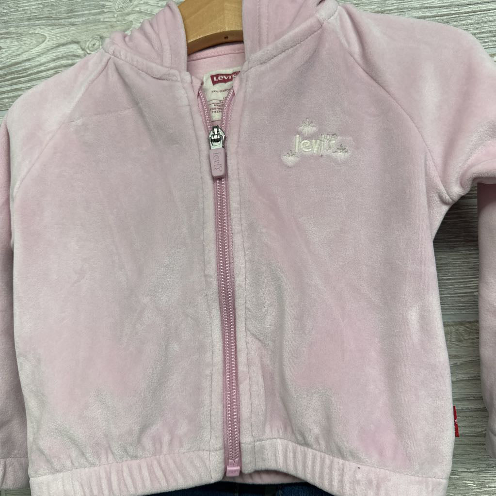 Velour Jacket & Denim Jeans 12M