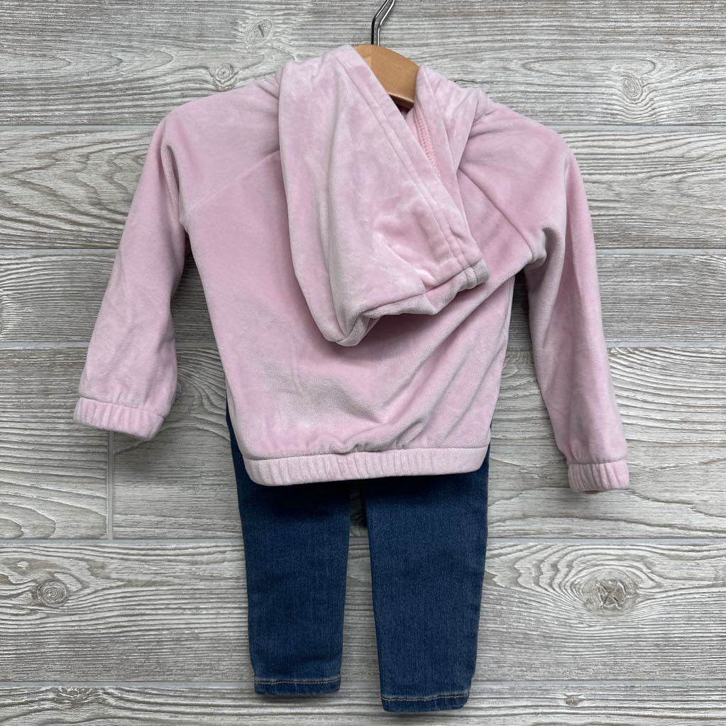 Velour Jacket & Denim Jeans 12M