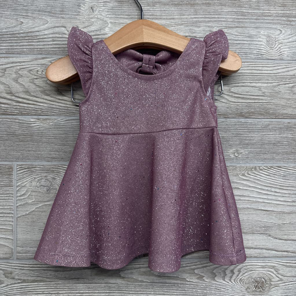 Flutter Sleeve Glitter Dress & Bloomers 3-6M