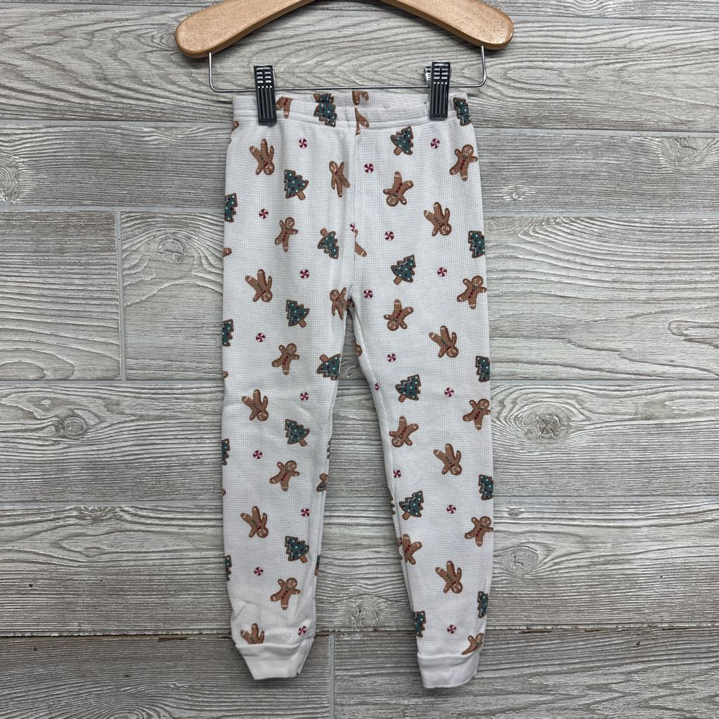 2 Pc LS Waffle Knit PJs Gingerbread Trees 4T