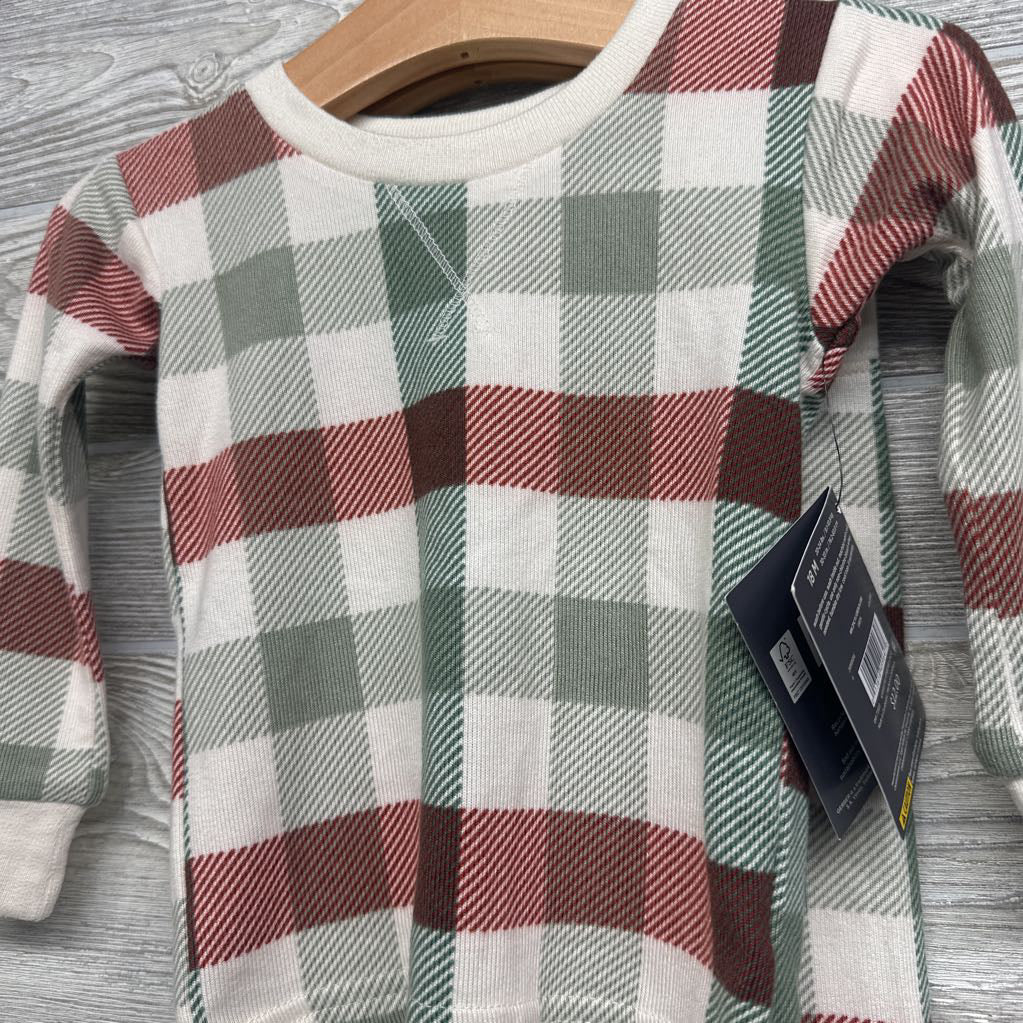 NEW 2 Pc LS Plaid PJs 18M