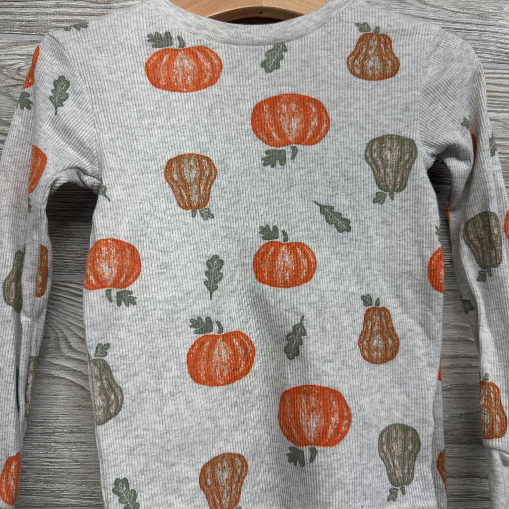 2 Pc LS Ribbed PJs Pumpkins 3T