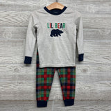 2 Pc LS PJs Lil Bear Plaid 4T