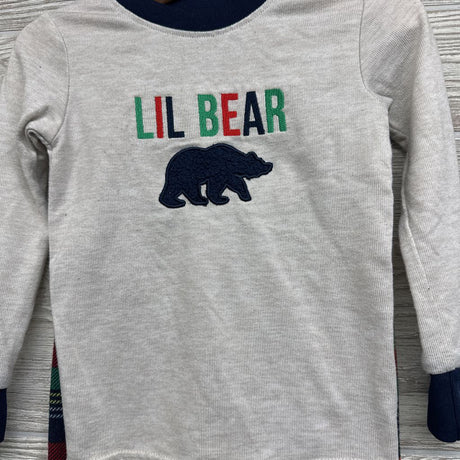 2 Pc LS PJs Lil Bear Plaid 4T