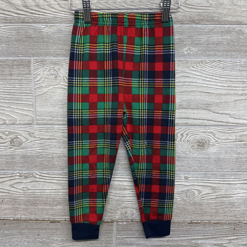 2 Pc LS PJs Lil Bear Plaid 4T