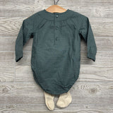 LS Textured Romper Flowers & Knit Tights 9M
