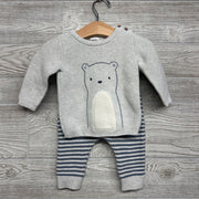 Knit Sweater Bear & Pants Stripes 6M