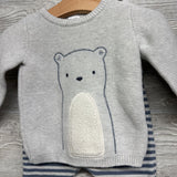 Knit Sweater Bear & Pants Stripes 6M