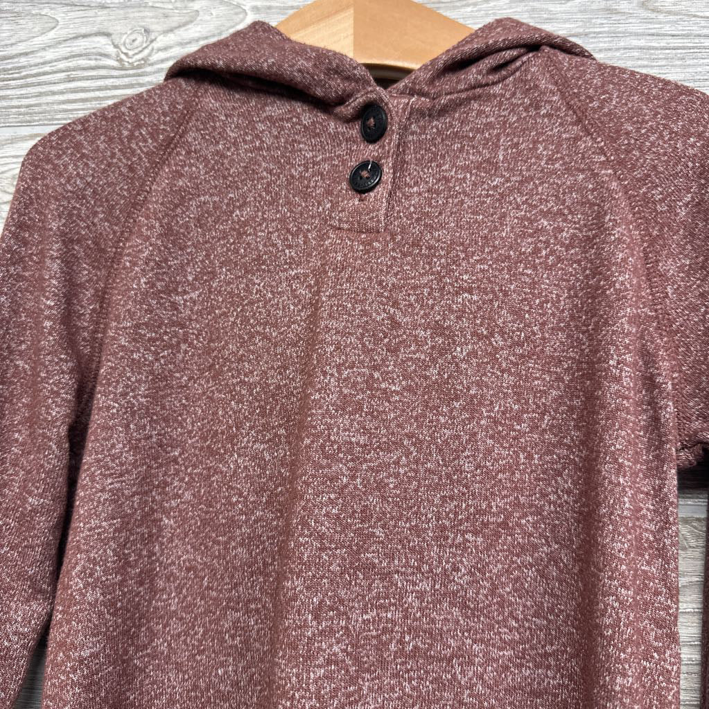 LS Hacci Henley Shirt W/ Hood 3T