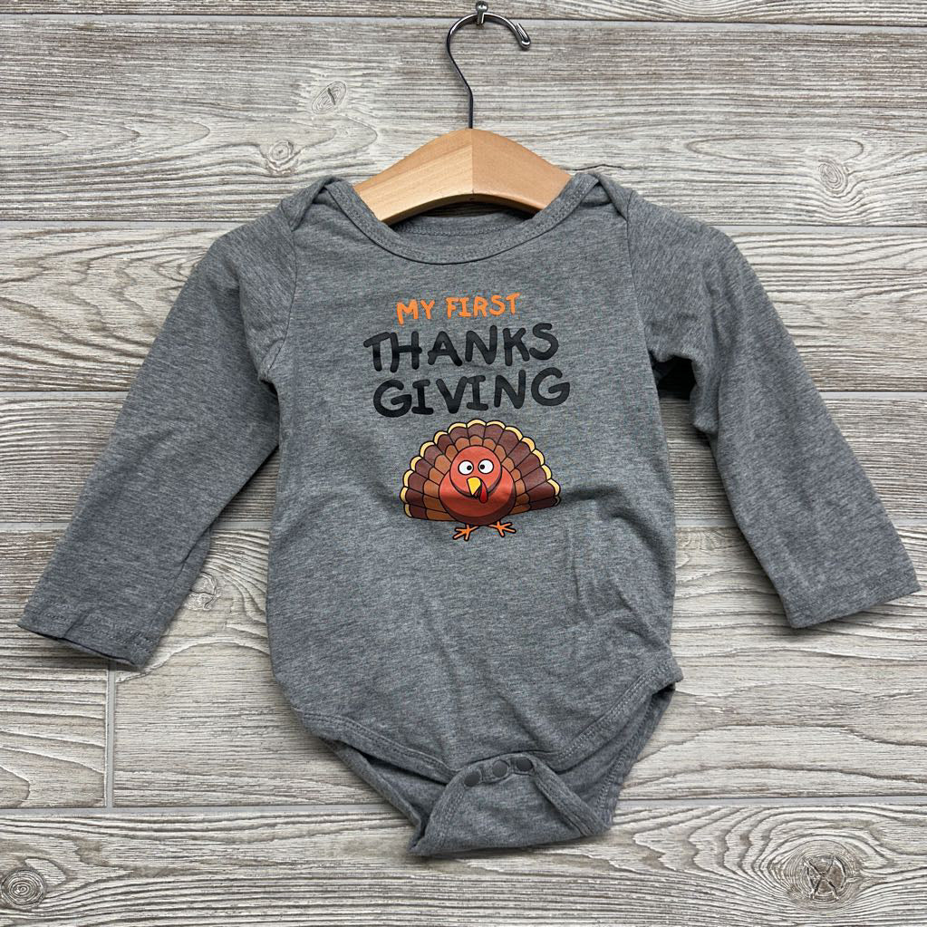 LS Bodysuit My First Thanksgiving Turkey 18-24M