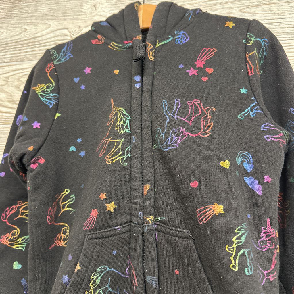 Plush Lined Jacket Foil Unicorns 4-5