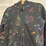 Plush Lined Jacket Foil Unicorns 4-5